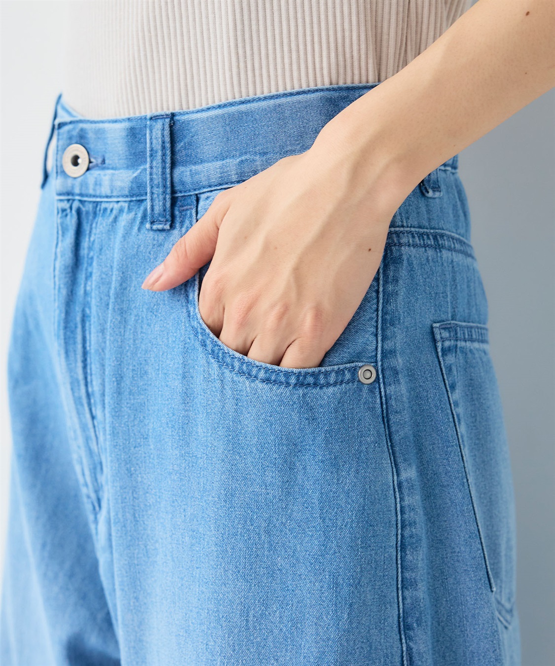 CROSS FUNCTION 《接触冷感》エブ楽 バレルカーブライトオンスデニムパンツ_sub_23