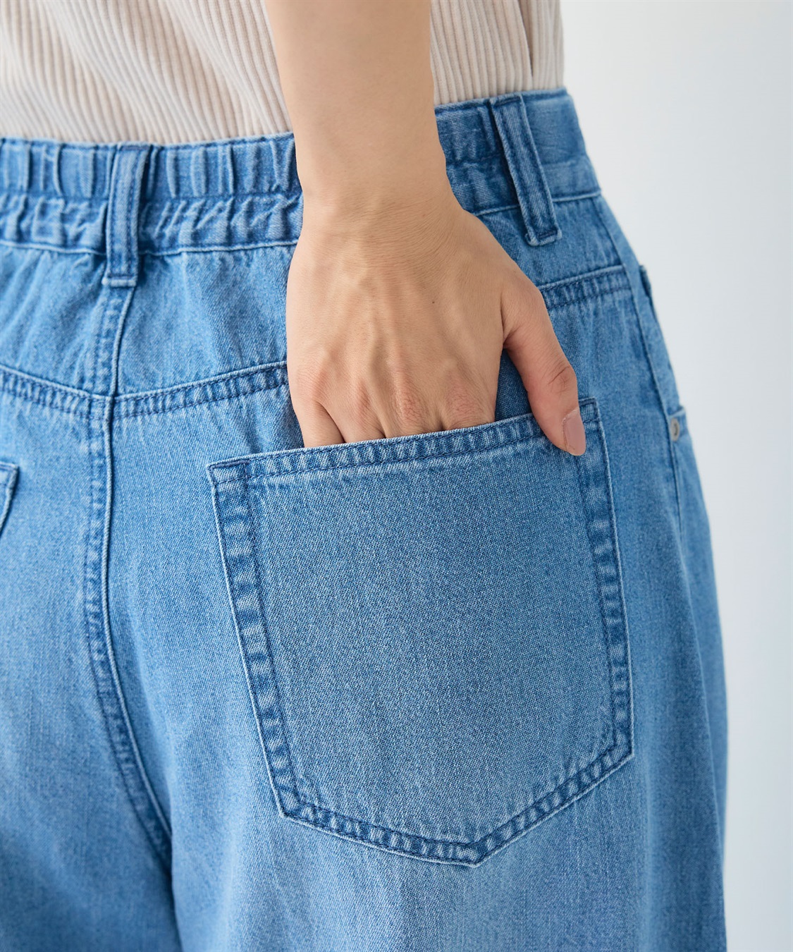 CROSS FUNCTION 《接触冷感》エブ楽 バレルカーブライトオンスデニムパンツ_sub_24