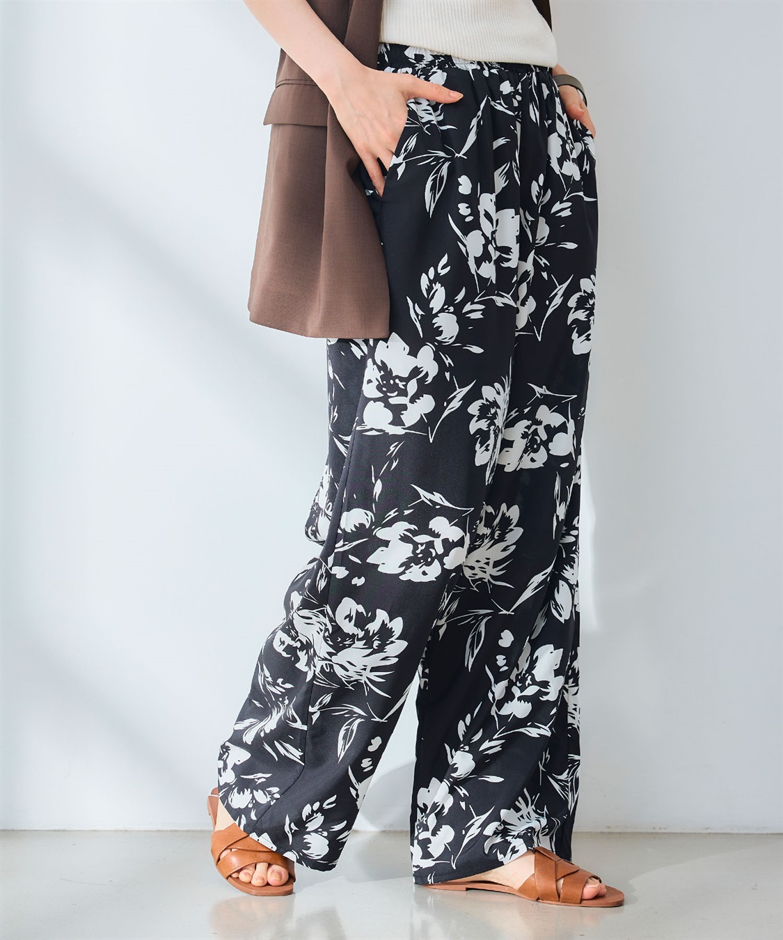 CROSS FUNCTION 《吸水速乾》エブ楽 ドライイージープリントワイドパンツ _sub_5