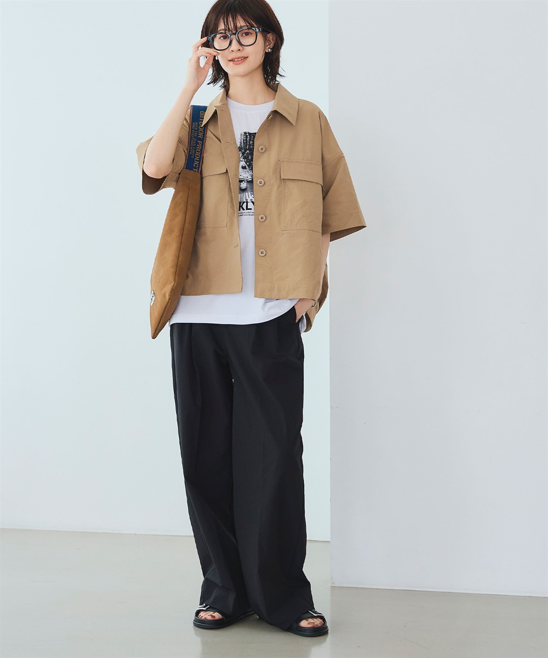 CROSS FUNCTION 《UV/吸水速乾》エブ楽 タックワイドパンツ_sub_9