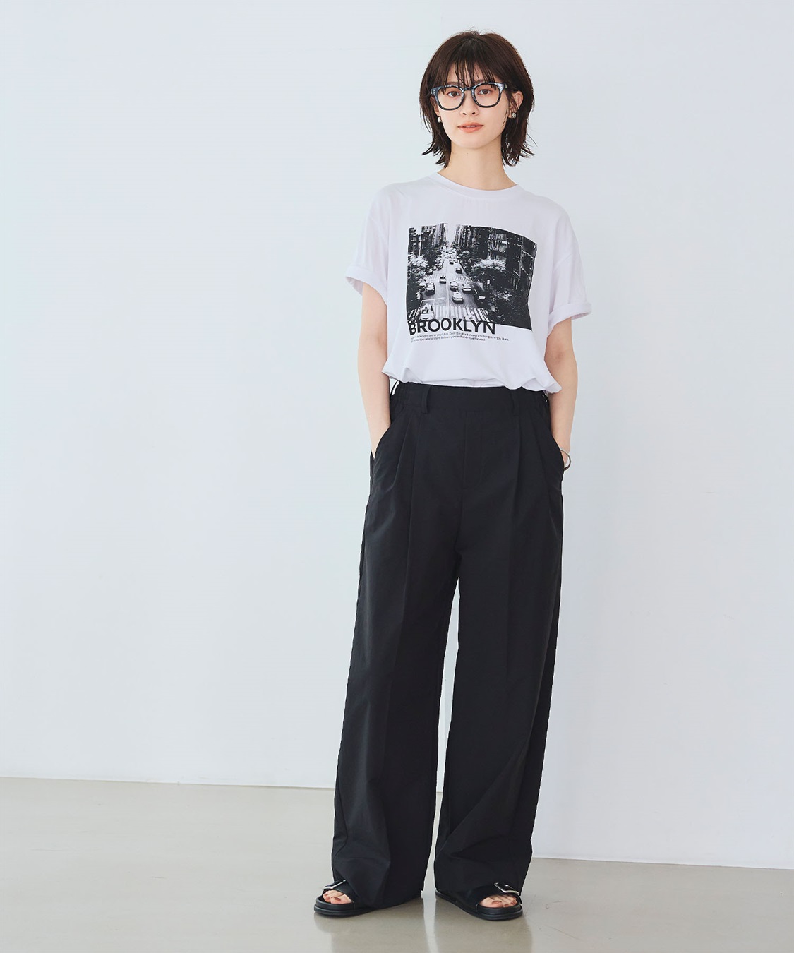 CROSS FUNCTION 《UV/吸水速乾》エブ楽 タックワイドパンツ_sub_11