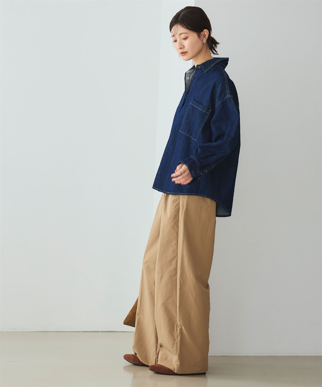 CROSS FUNCTION 《UV/吸水速乾》エブ楽 タックワイドパンツ_sub_25