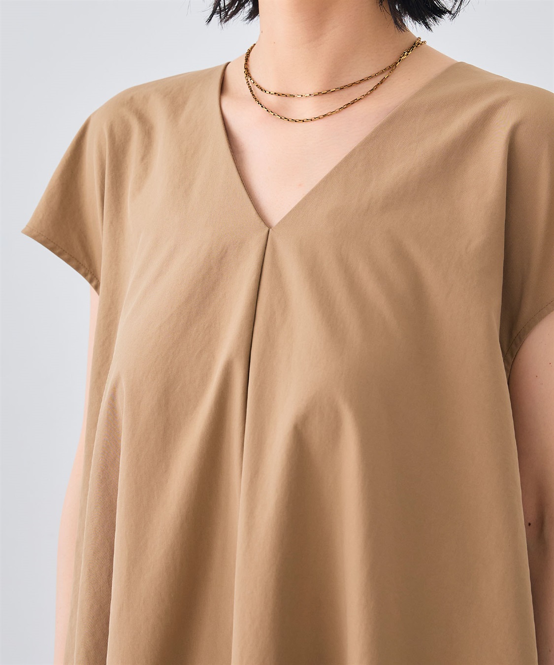 CROSS FUNCTION 《UV/吸水速乾》エブ楽 Vネックフレンチスリーブワンピース_sub_22