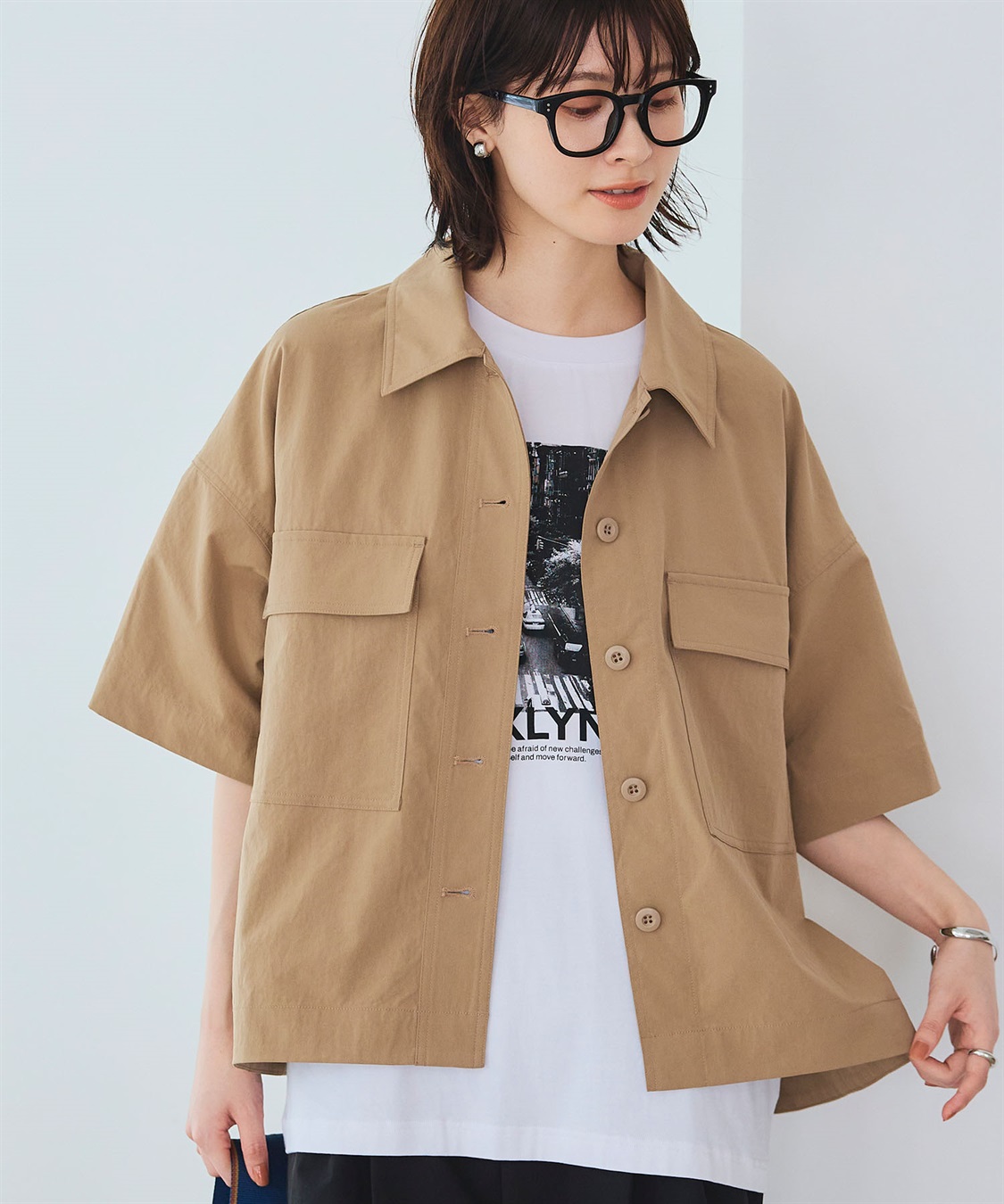 CROSS FUNCTION 《UV/吸水速乾》エブ楽 ミリタリーシャツジャケット_sub_2