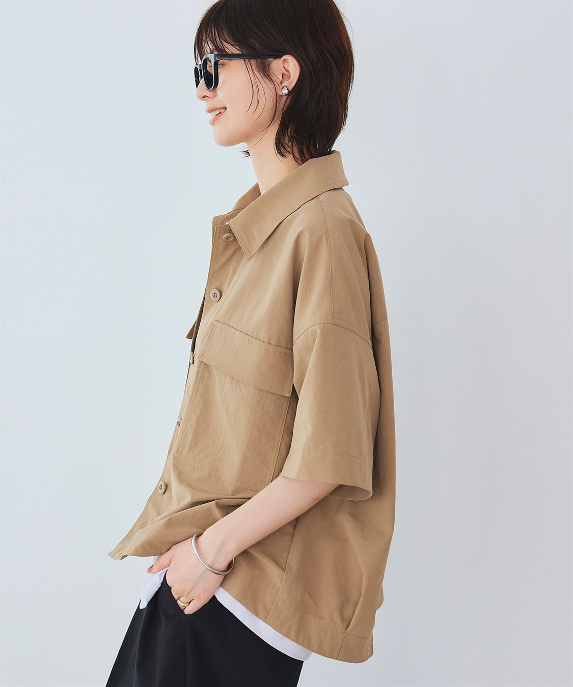 CROSS FUNCTION 《UV/吸水速乾》エブ楽 ミリタリーシャツジャケット_sub_3