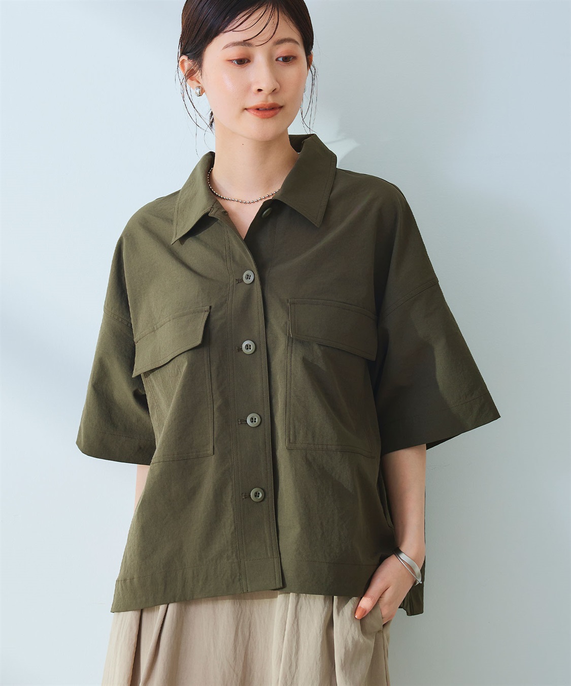 CROSS FUNCTION 《UV/吸水速乾》エブ楽 ミリタリーシャツジャケット_sub_14