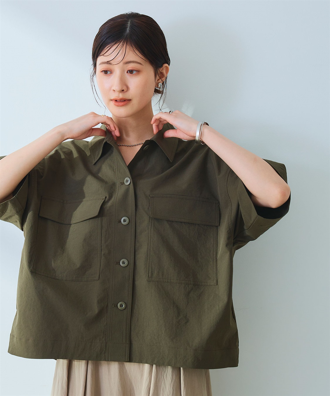 CROSS FUNCTION 《UV/吸水速乾》エブ楽 ミリタリーシャツジャケット_sub_15