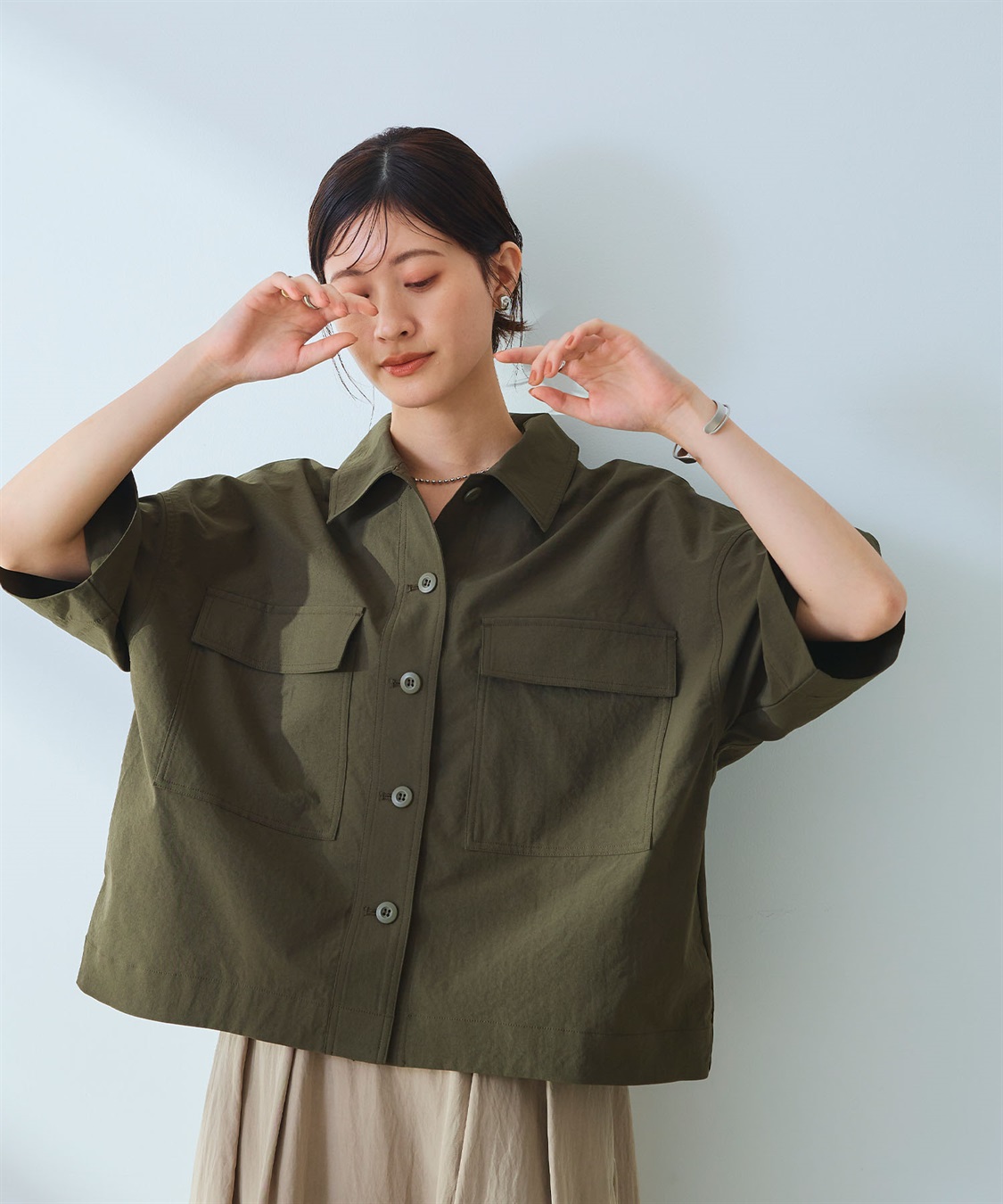 CROSS FUNCTION 《UV/吸水速乾》エブ楽 ミリタリーシャツジャケット_sub_16