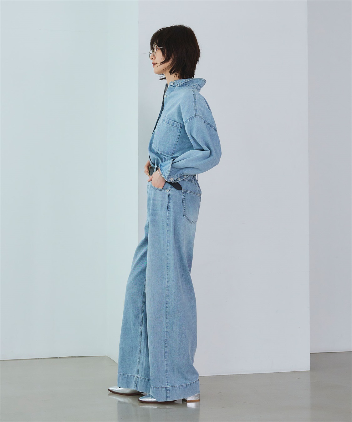 CROSS FUNCTION 《撥水》FRESH DENIM デニムワイドバギーパンツ_sub_4