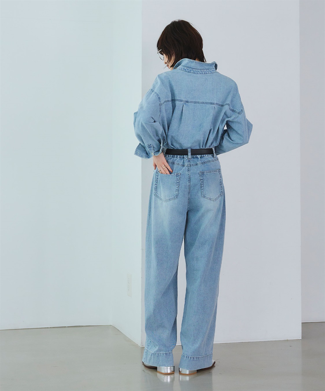 CROSS FUNCTION 《撥水》FRESH DENIM デニムワイドバギーパンツ_sub_5