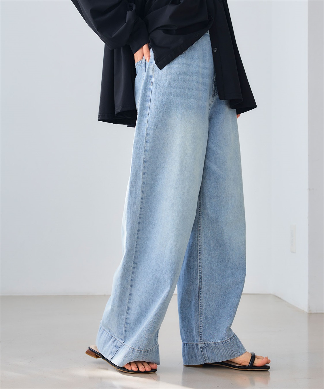 CROSS FUNCTION 《撥水》FRESH DENIM デニムワイドバギーパンツ_sub_11