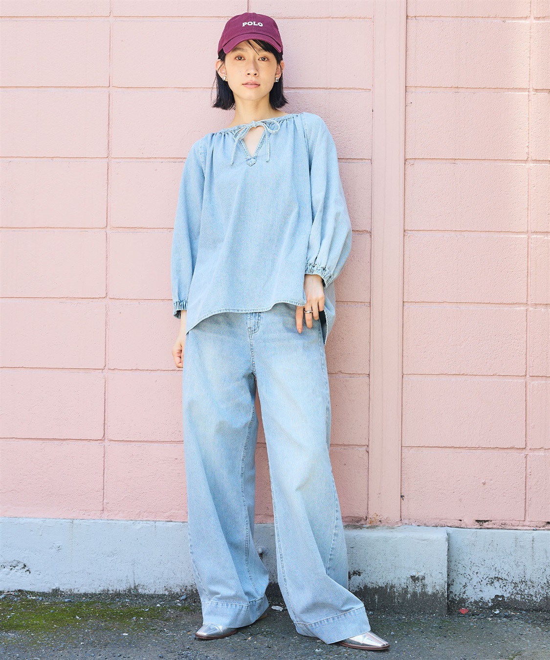 CROSS FUNCTION 《撥水》FRESH DENIM デニムカフタンボリュームスリーブブラウス_sub_16