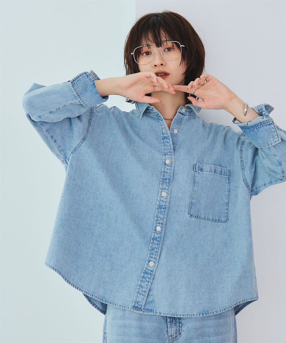 CROSS FUNCTION 《撥水》FRESH DENIM デニムシャツ_sub_3