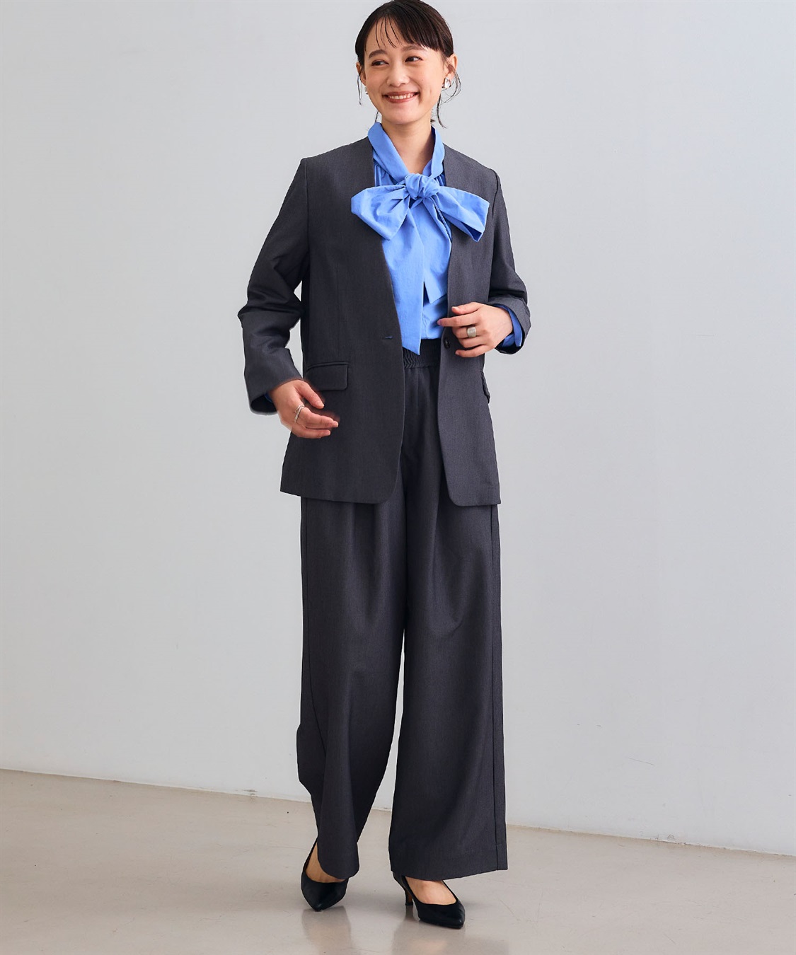 CROSS FUNCTION 《シワになりにくい》サマ美え ツータックギャザーワイドパンツ_sub_5