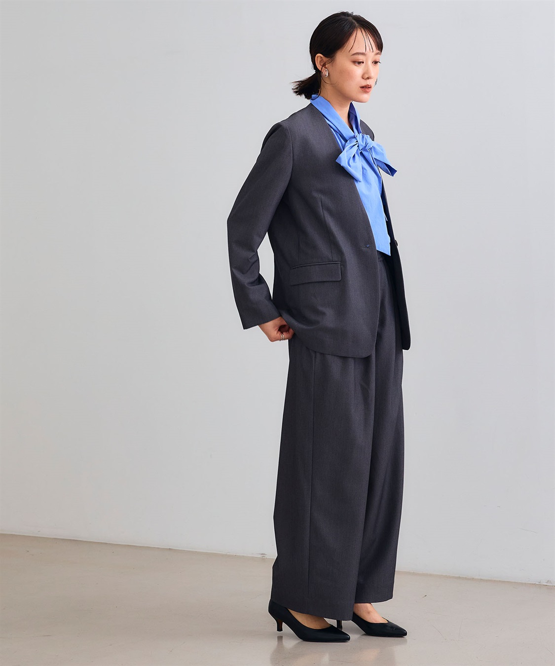 CROSS FUNCTION 《シワになりにくい》サマ美え ツータックギャザーワイドパンツ_sub_6