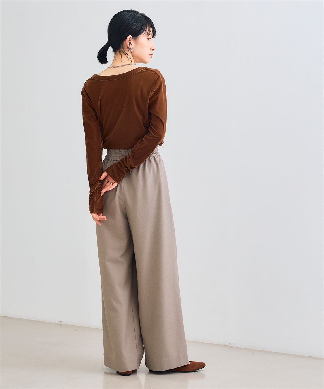 CROSS FUNCTION 《シワになりにくい》サマ美え ツータックギャザーワイドパンツ_sub_13