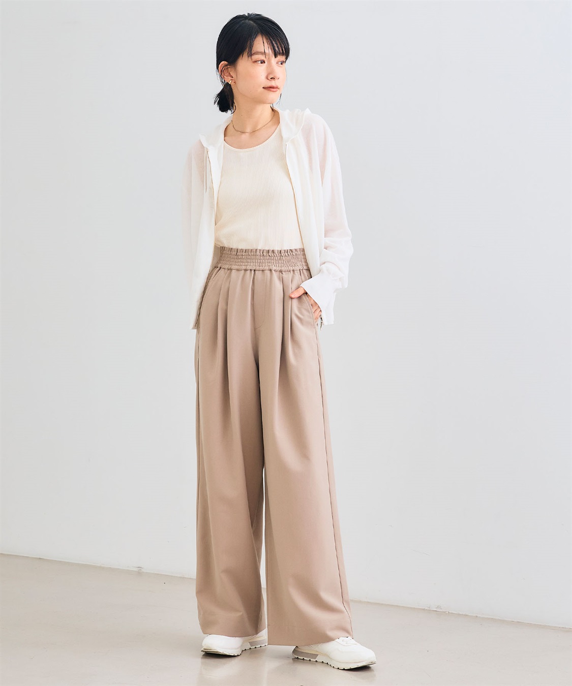 CROSS FUNCTION 《シワになりにくい》サマ美え ツータックギャザーワイドパンツ_sub_22