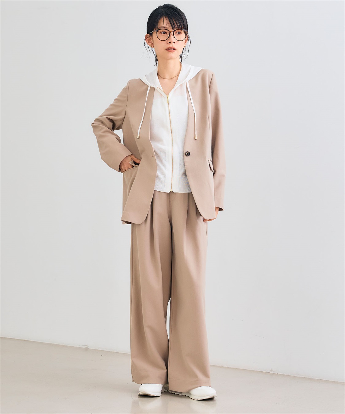 CROSS FUNCTION 《シワになりにくい》サマ美え ツータックギャザーワイドパンツ_sub_24