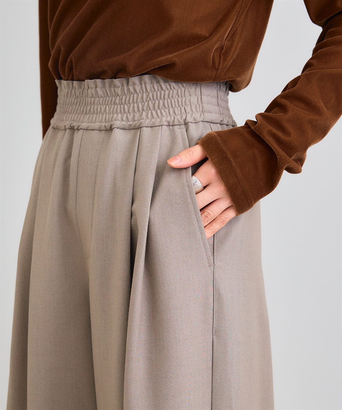 CROSS FUNCTION 《シワになりにくい》サマ美え ツータックギャザーワイドパンツ_sub_28