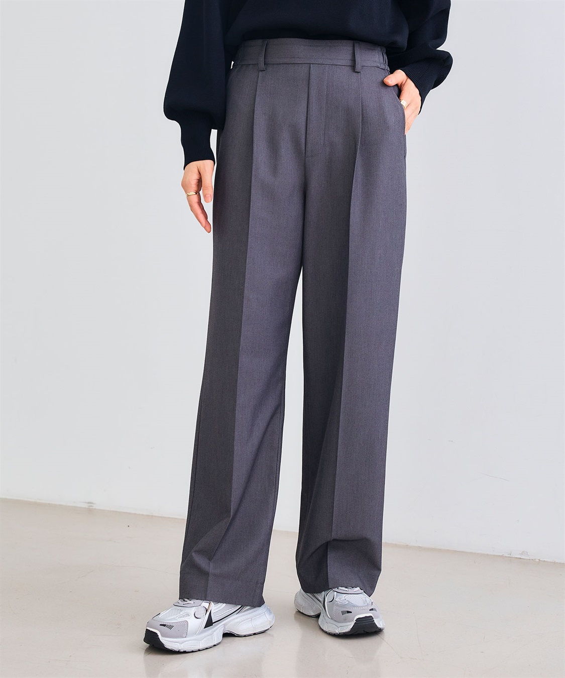 CROSS FUNCTION 《シワになりにくい》サマ美えセンタープレスストレートパンツ_sub_1