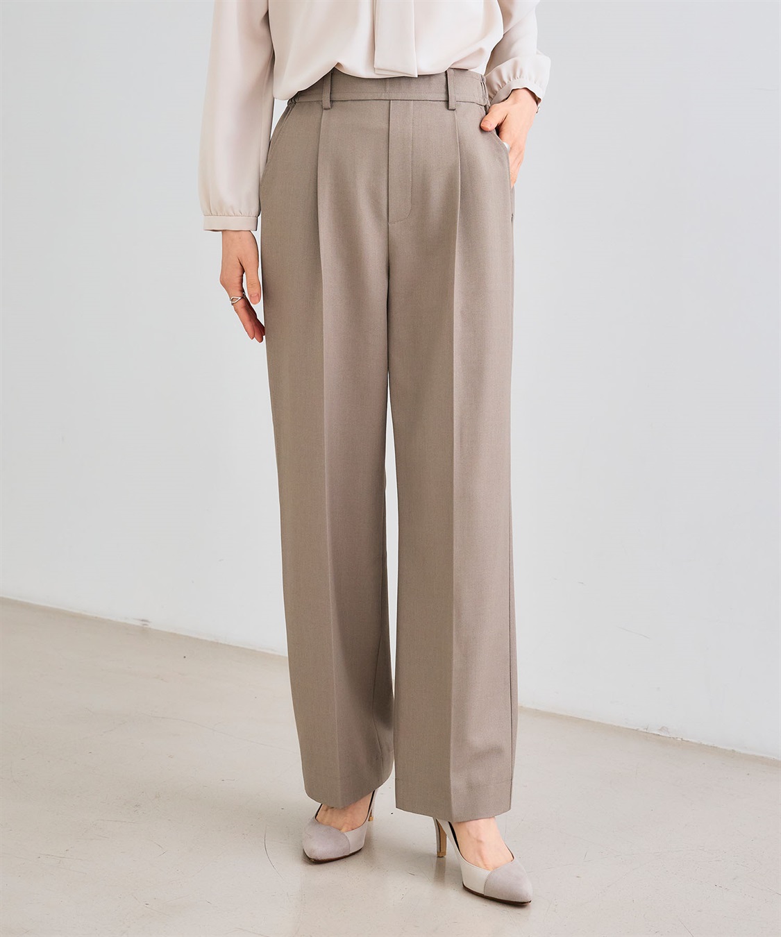 CROSS FUNCTION 《シワになりにくい》サマ美えセンタープレスストレートパンツ_sub_2