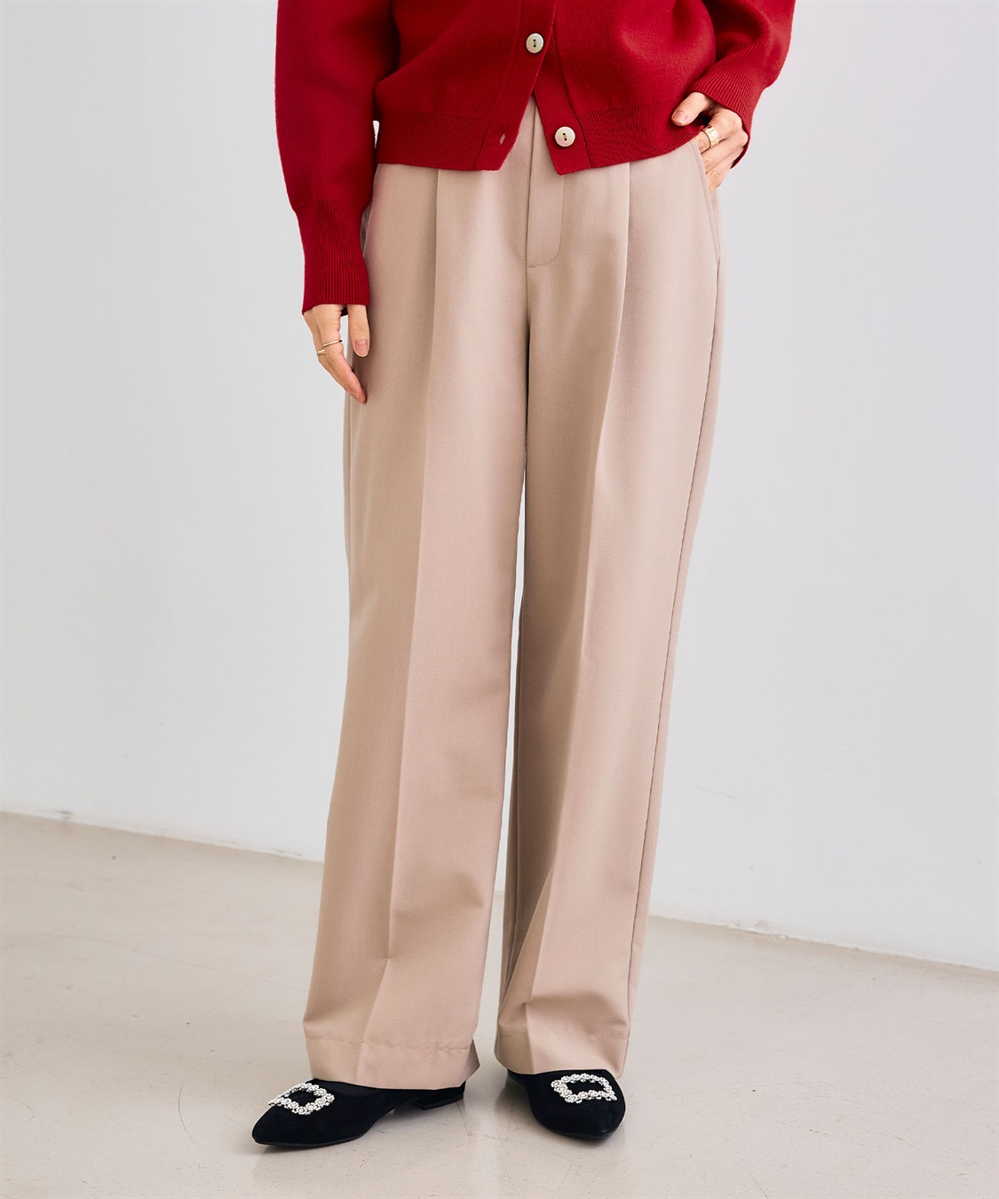 CROSS FUNCTION 《シワになりにくい》サマ美えセンタープレスストレートパンツ_sub_3