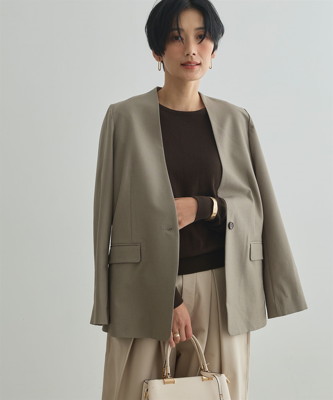 CROSS FUNCTION 《シワになりにくい》サマ美え リラックスノーカラージャケット_sub_4