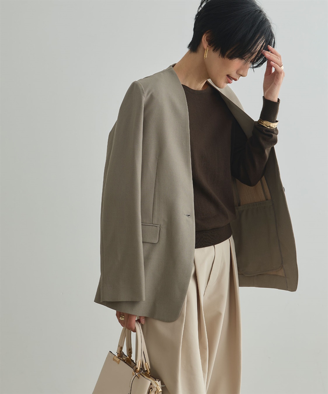 CROSS FUNCTION 《シワになりにくい》サマ美え リラックスノーカラージャケット_sub_6