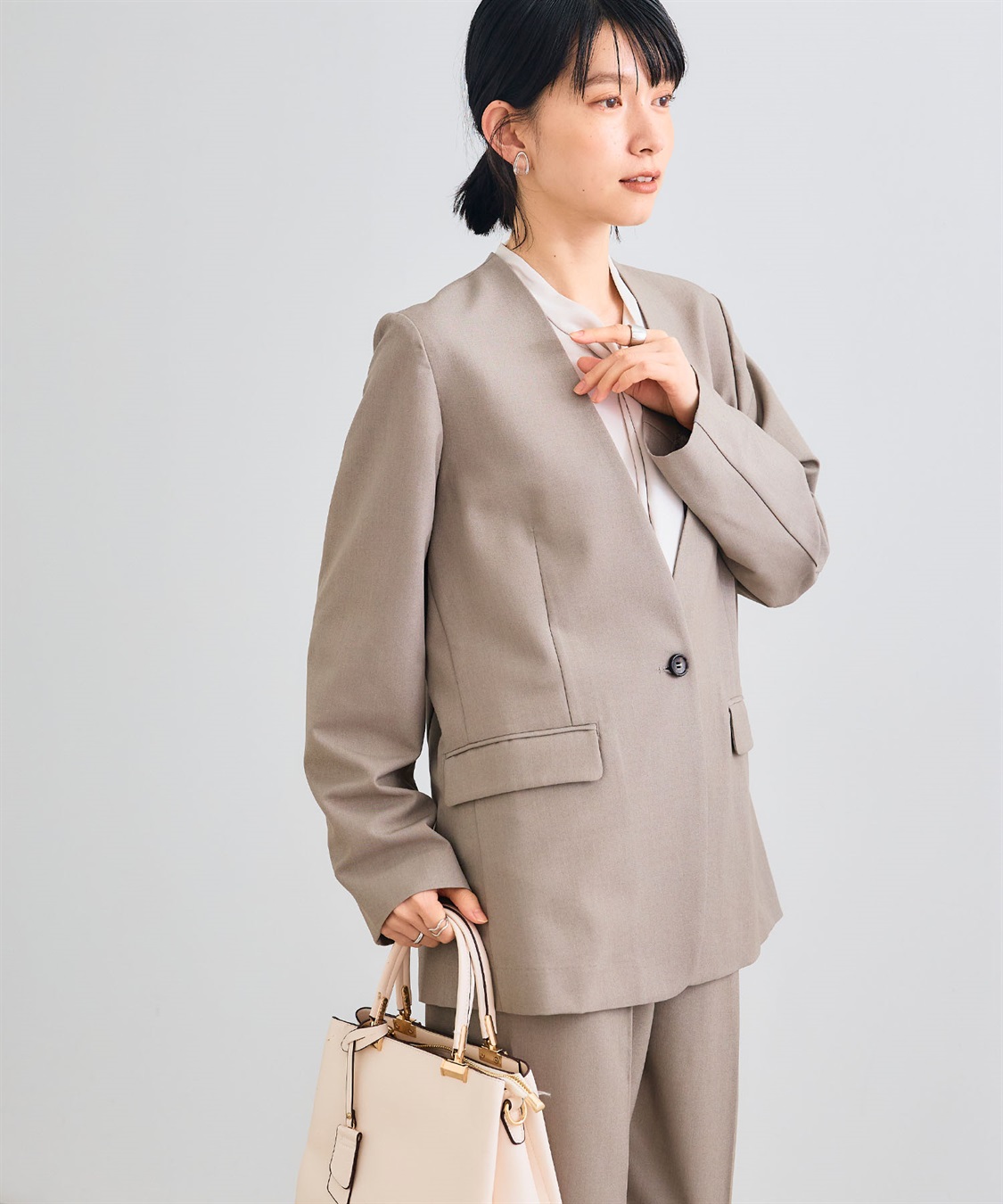 CROSS FUNCTION 《シワになりにくい》サマ美え リラックスノーカラージャケット_sub_8