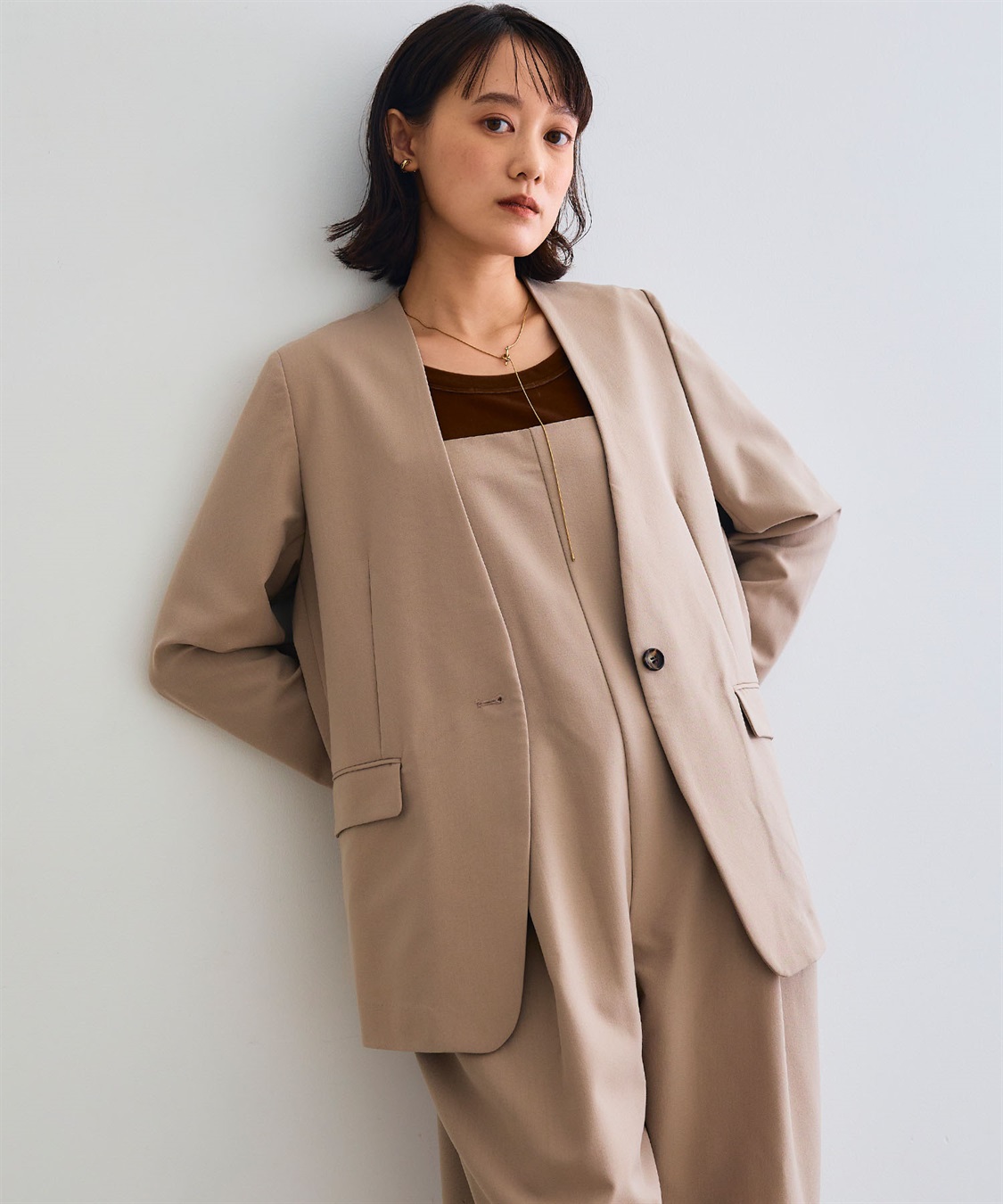 CROSS FUNCTION 《シワになりにくい》サマ美え リラックスノーカラージャケット_sub_12