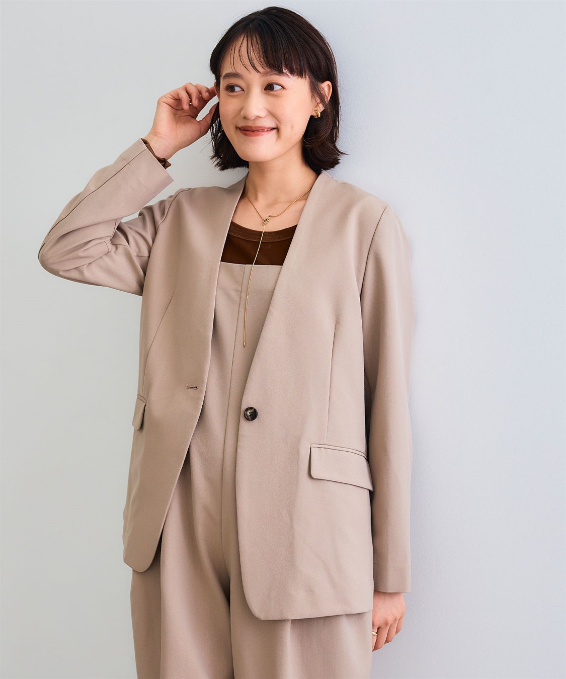 CROSS FUNCTION 《シワになりにくい》サマ美え リラックスノーカラージャケット_sub_13