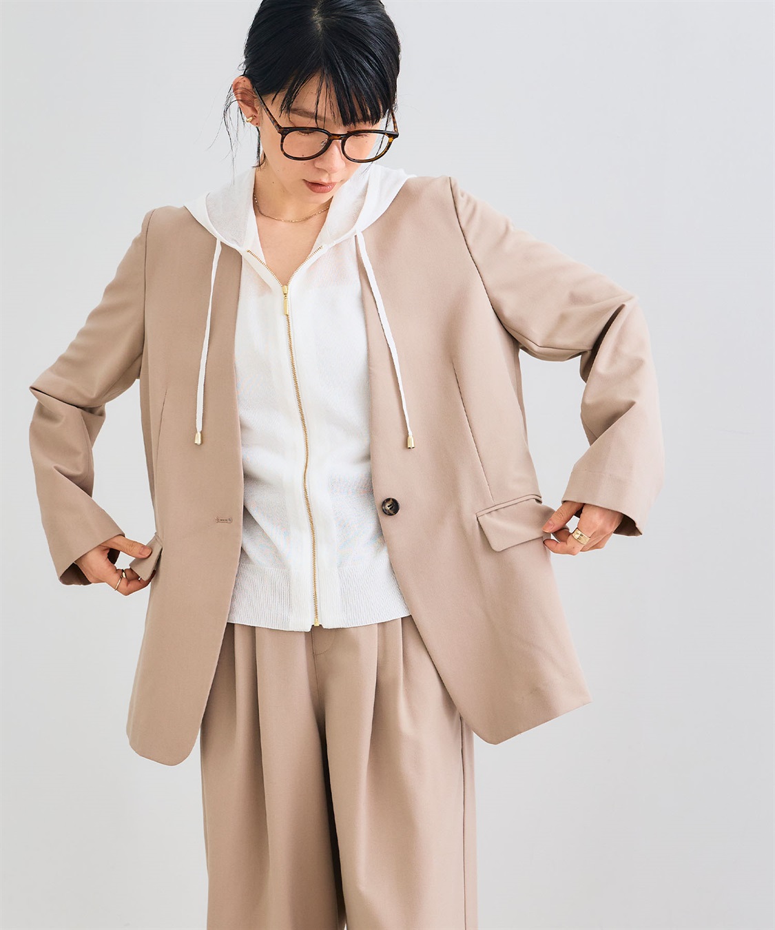 CROSS FUNCTION 《シワになりにくい》サマ美え リラックスノーカラージャケット_sub_15