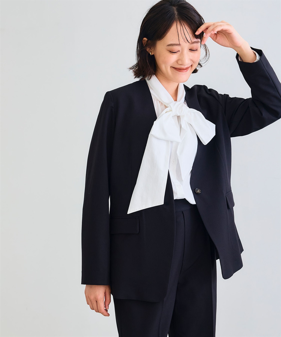 CROSS FUNCTION 《シワになりにくい》サマ美え リラックスノーカラージャケット_sub_17