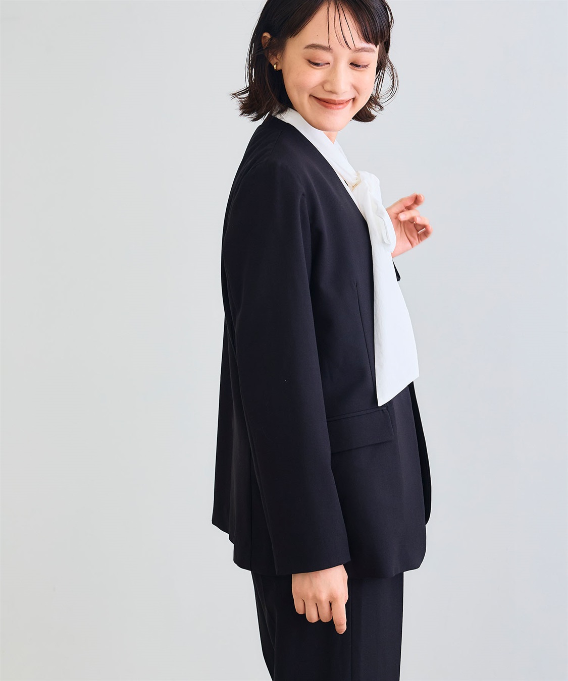 CROSS FUNCTION 《シワになりにくい》サマ美え リラックスノーカラージャケット_sub_18