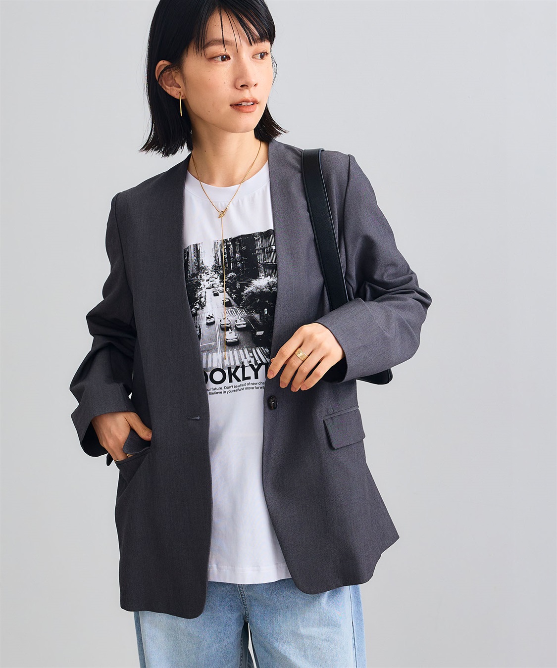 CROSS FUNCTION 《シワになりにくい》サマ美え リラックスノーカラージャケット_sub_21