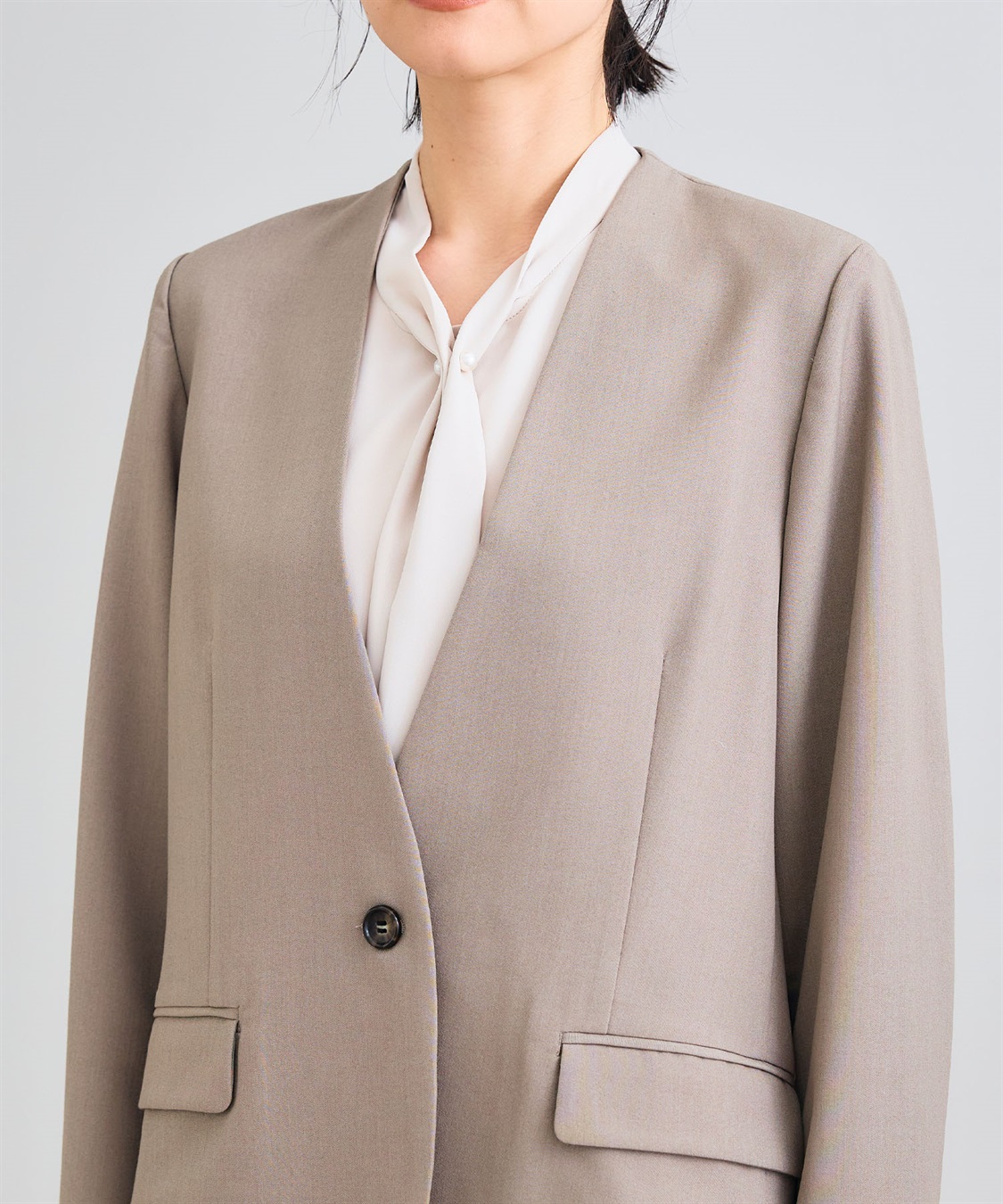 CROSS FUNCTION 《シワになりにくい》サマ美え リラックスノーカラージャケット_sub_26