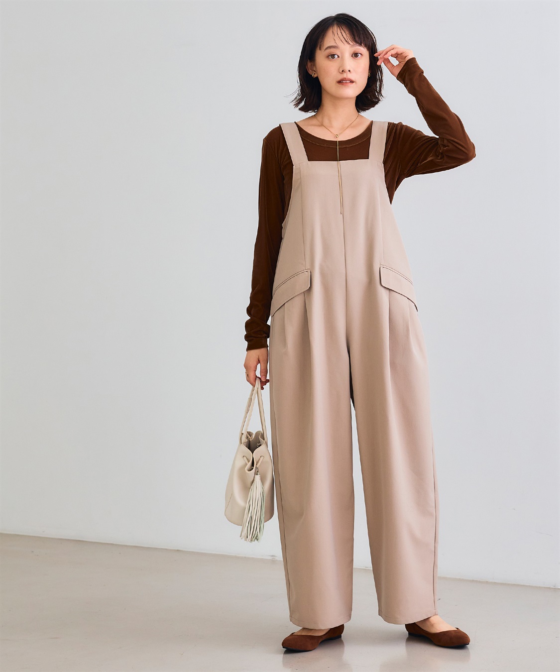 シワになりにくい》サマ美え リラックスオールインワン CROSS