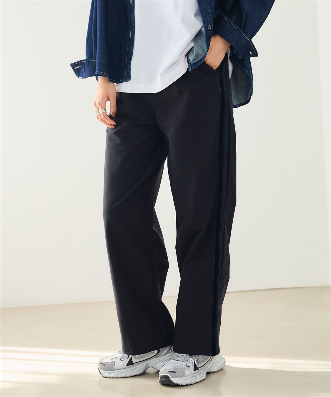 CROSS FUNCTION 《洗える》エブ楽 ジャージーベロアサイドラインパンツ_sub_14