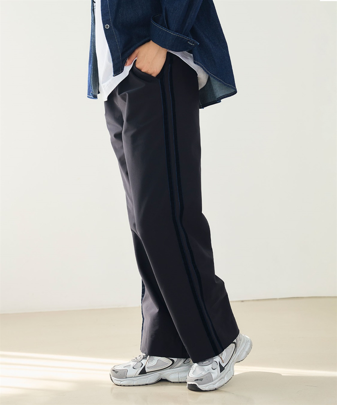 CROSS FUNCTION 《洗える》エブ楽 ジャージーベロアサイドラインパンツ_sub_15