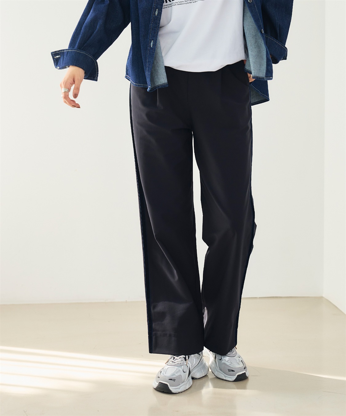 CROSS FUNCTION 《洗える》エブ楽 ジャージーベロアサイドラインパンツ_sub_16