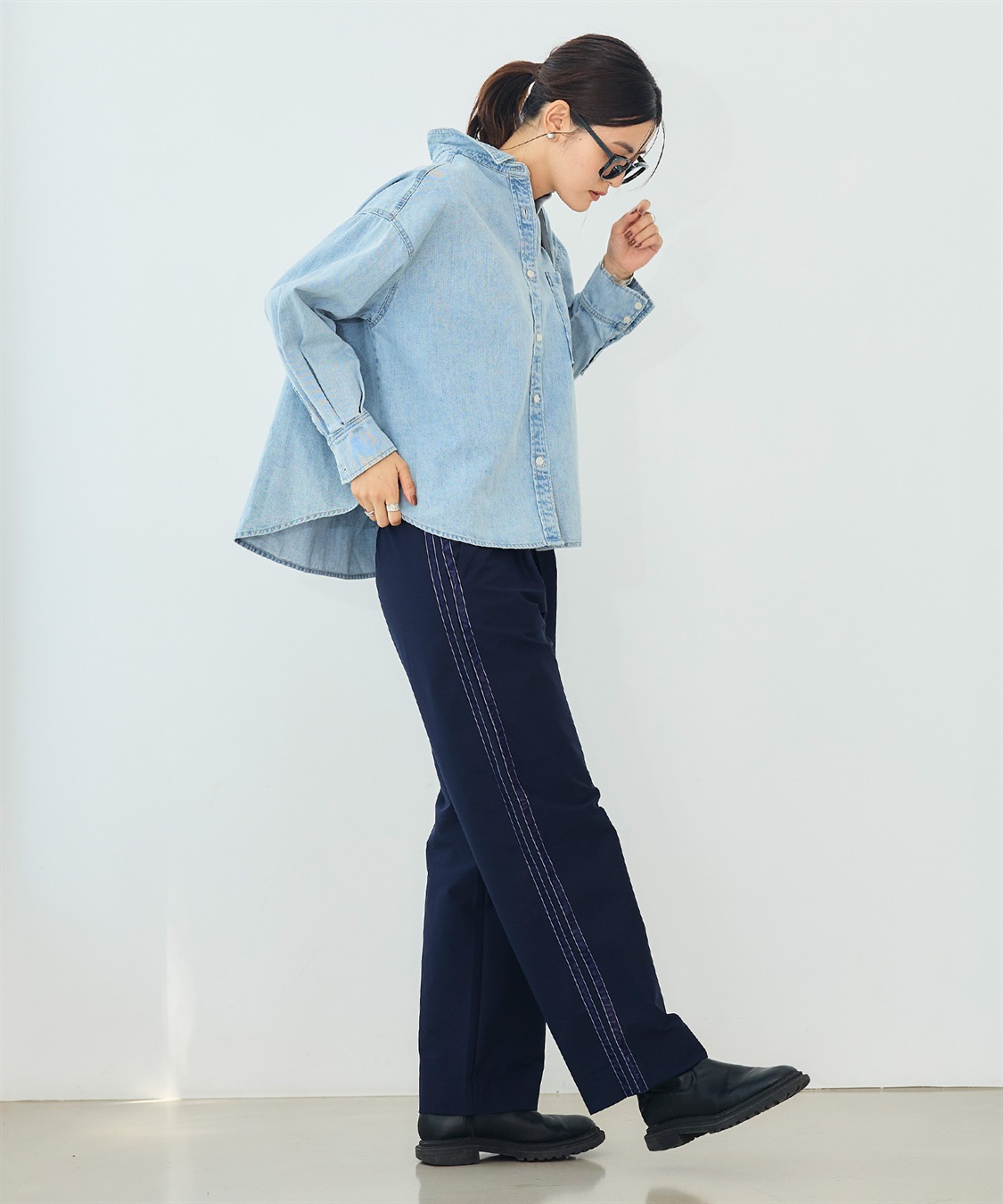 CROSS FUNCTION 《洗える》エブ楽 ジャージーベロアサイドラインパンツ_sub_21