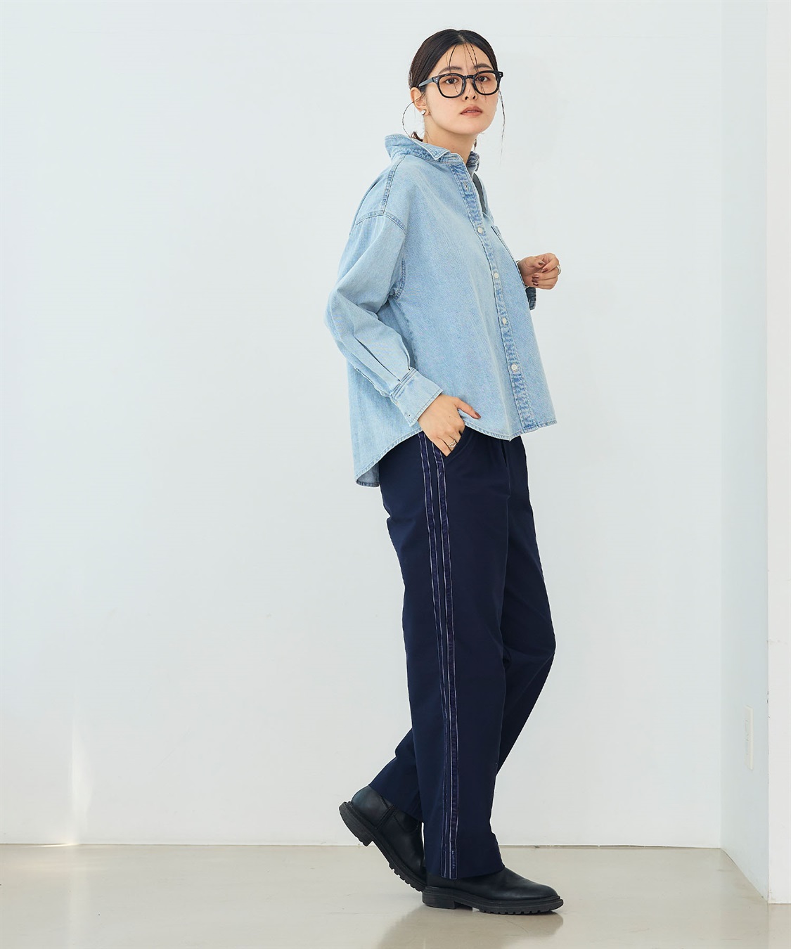 CROSS FUNCTION 《洗える》エブ楽 ジャージーベロアサイドラインパンツ_sub_22