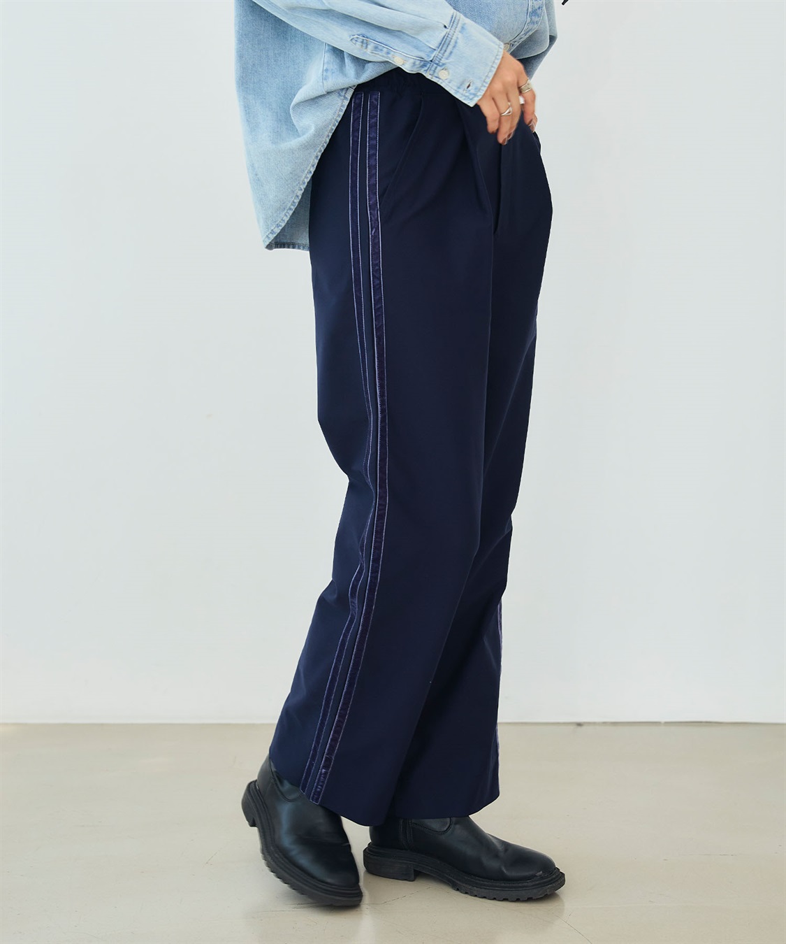 CROSS FUNCTION 《洗える》エブ楽 ジャージーベロアサイドラインパンツ_sub_25