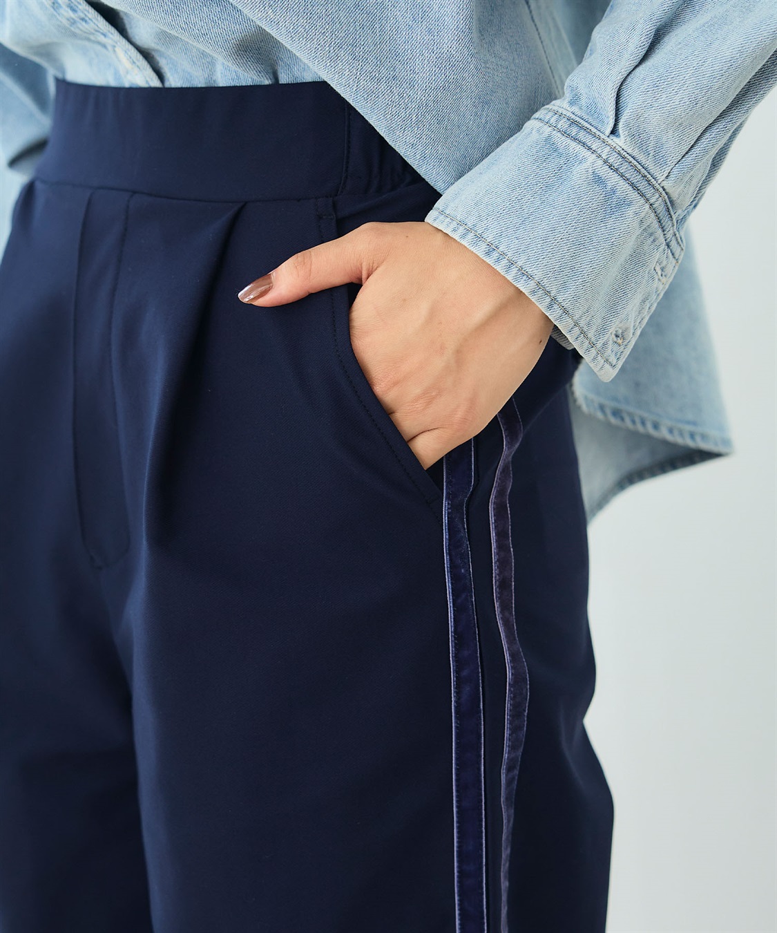 CROSS FUNCTION 《洗える》エブ楽 ジャージーベロアサイドラインパンツ_sub_28