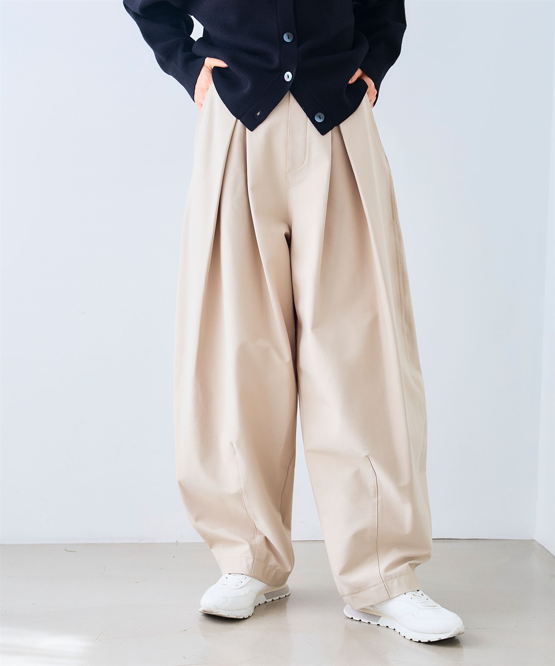 CROSS FUNCTION 《洗える》エブ楽 ジャージータックコクーンパンツ_sub_1