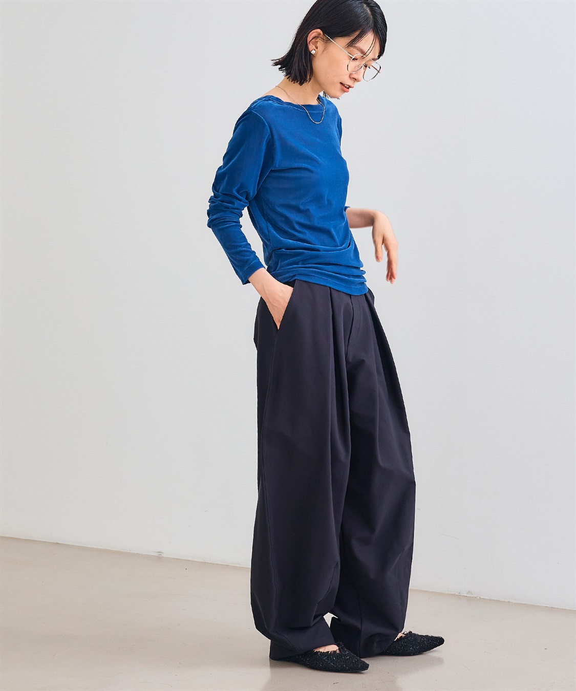 CROSS FUNCTION 《洗える》エブ楽 ジャージータックコクーンパンツ_sub_2