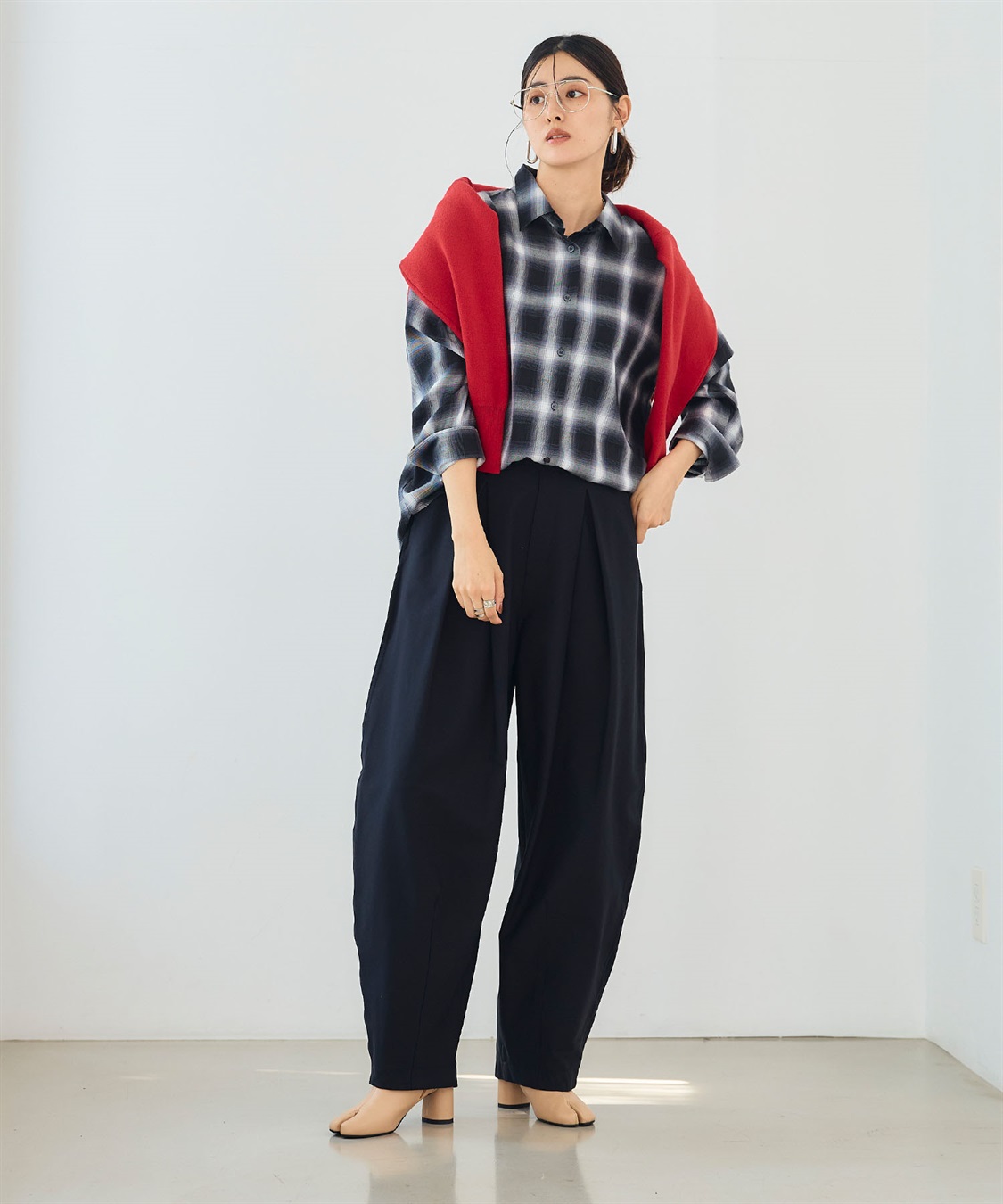 CROSS FUNCTION 《洗える》エブ楽 ジャージータックコクーンパンツ_sub_3