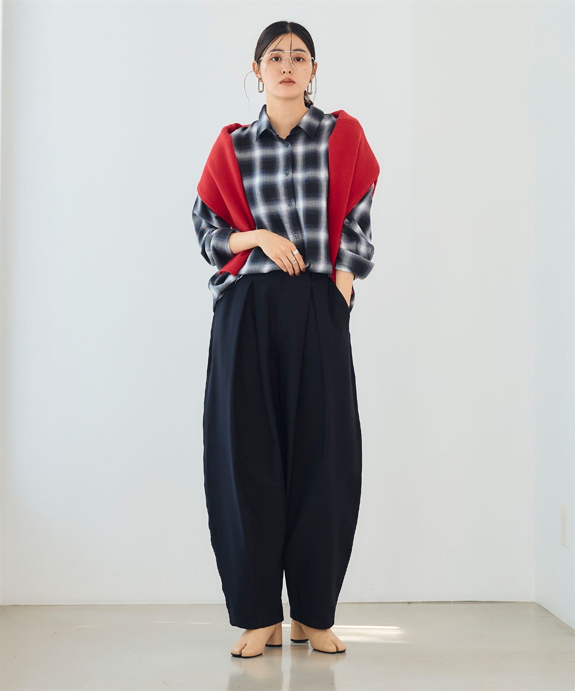 CROSS FUNCTION 《洗える》エブ楽 ジャージータックコクーンパンツ_sub_4