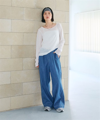 CROSS FUNCTION 《撥水》FRESH DENIM ドロストデニムワイドパンツ_subthumb_13