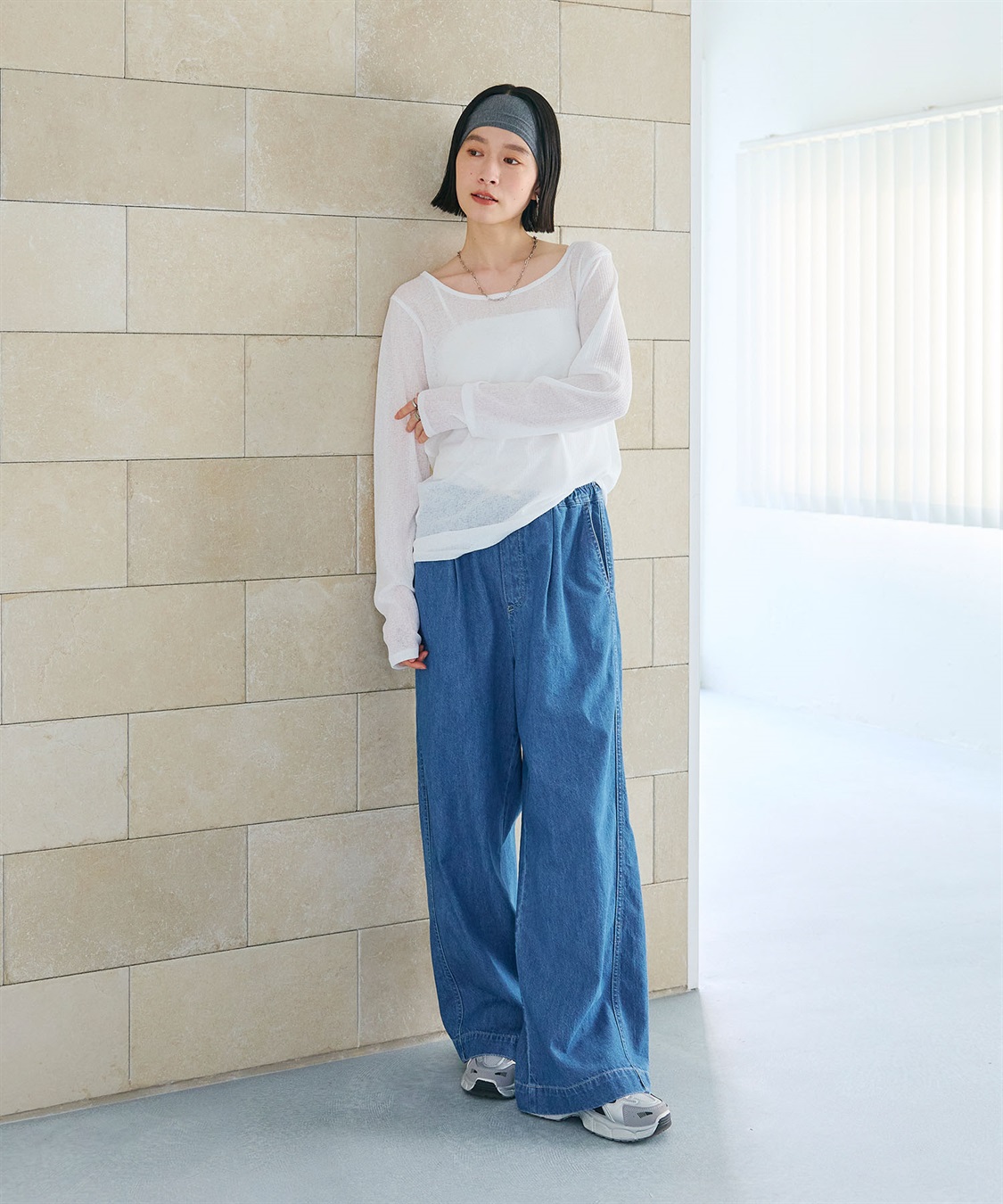 CROSS FUNCTION 《撥水》FRESH DENIM ドロストデニムワイドパンツ_sub_14